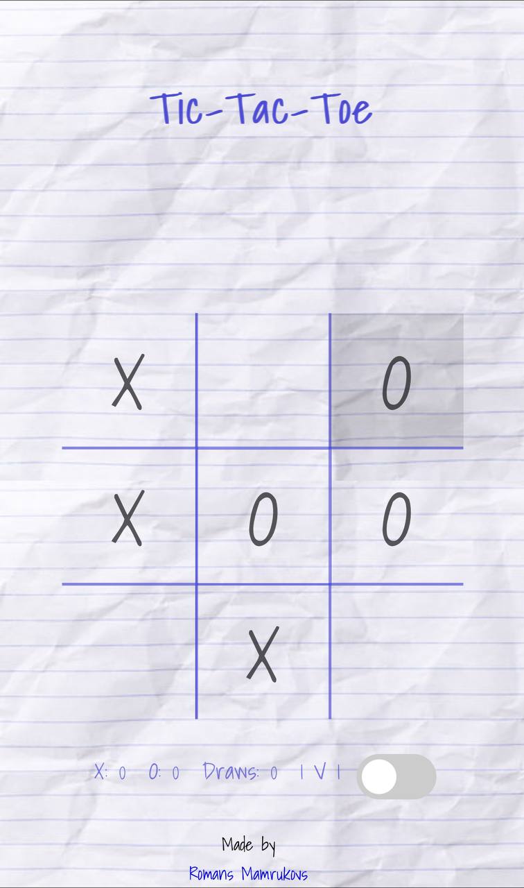 Tic-Tac-Toe Game page